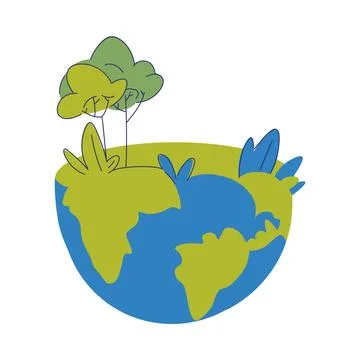 Eco Friendly with Earth Planet Globe as Green Ecosystem Vector Illustration Stock Illustration