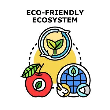 Eco friendly ecosystem concept protecting global environment and plants Stock Illustration