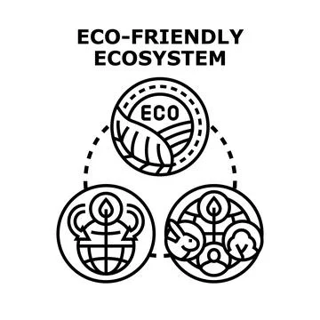 Eco friendly ecosystem development concept vector icon Illustrazione stock