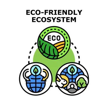 Eco friendly ecosystem development concept vector icon Stock Illustration