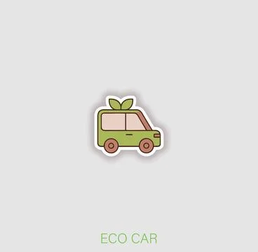 Eco-friendly electric car logo Stock Illustration