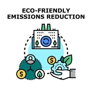 Eco friendly emissions reduction system vector illustration Stock Illustration