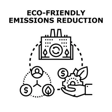 Eco friendly emissions reduction system vector illustration Stock Illustration