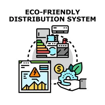 Eco friendly energy distribution system managing appliance consumption Stock Illustration