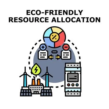 Eco friendly energy resource allocation and optimization 스톡 일러스트