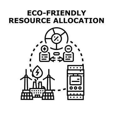 Eco friendly energy resource allocation and optimization 스톡 일러스트