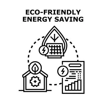 Eco friendly energy saving concept vector illustration Stock Illustration