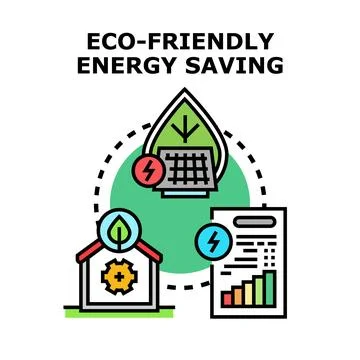 Eco friendly energy saving concept vector illustration Ilustración de archivo