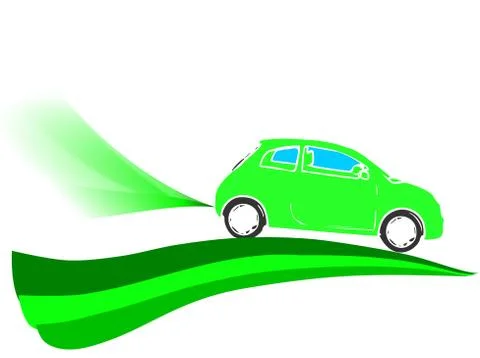Eco, friendly environment car isolated Stock Illustration