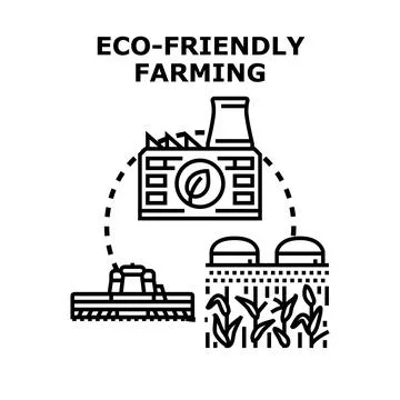Eco friendly farming concept presenting sustainable agriculture production Illustrazione stock