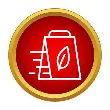 Eco friendly fast delivery service shopping bag icon Stock Illustration