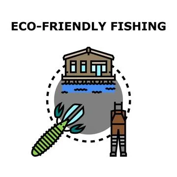 Eco friendly fishing activity vector illustration concept Stock Illustration
