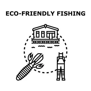 Eco friendly fishing activity vector illustration concept Stock Illustration