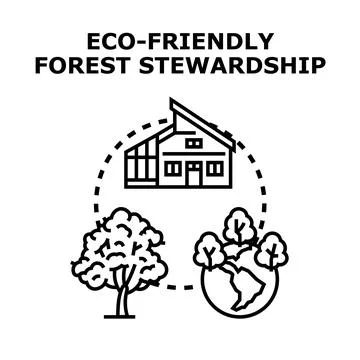 Eco friendly forest stewardship concept vector illustration Stock Illustration