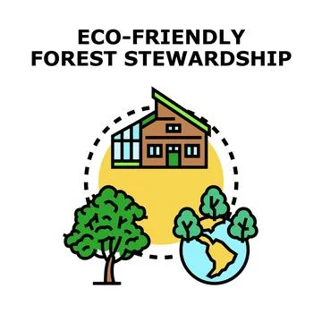 Eco friendly forest stewardship concept vector illustration Stock Illustration