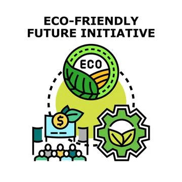 Eco friendly future initiative developing sustainable environmental solutions Stock Illustration