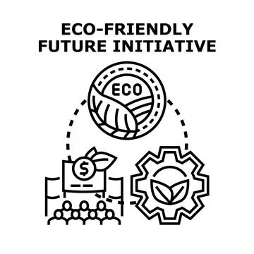 Eco friendly future initiative developing sustainable environmental solutions Stock Illustration