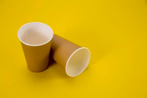 Eco-friendly glasses on a yellow background, glasses Stock Photos