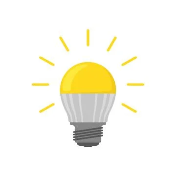Eco friendly glowing LED bulb in flat Stock Illustration
