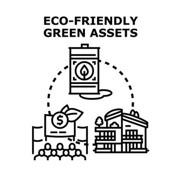 Eco friendly green assets concept vector illustration Stock Illustration
