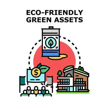 Eco friendly green assets concept vector illustration Stock Illustration