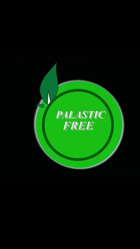 Eco-friendly green circle with leaf symbol and PLASTIC FREE text for sustai.. Stock Footage 321725449