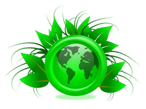 Eco Friendly Green Globe Illustration Stock Illustration