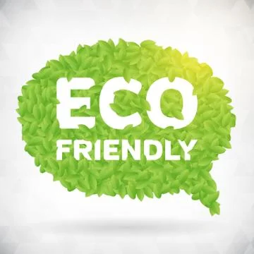 ECO friendly green leaf speech bubble leaf vector illustration. isolated from イラスト素材