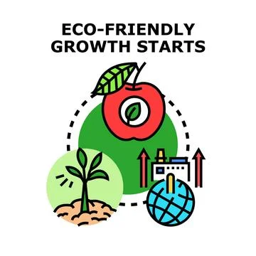 Eco friendly growth path starting with sustainable development Illustrazione stock