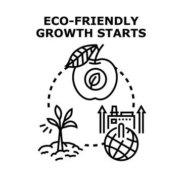 Eco friendly growth path starting with sustainable development Stock Illustration