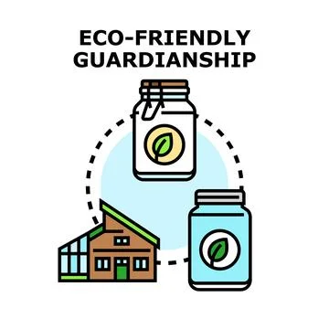 Eco friendly guardianship concept protecting environment Stock Illustration