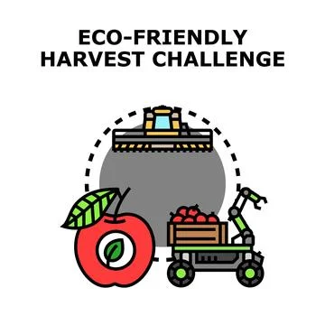 Eco friendly harvest challenge using smart agriculture technology Stock Illustration