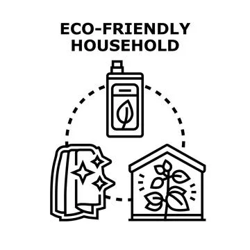 Eco friendly household concept protecting environment and sustainable living Stock Illustration