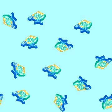 Eco-friendly household water saving isometric icon seamless pattern Stock Illustration