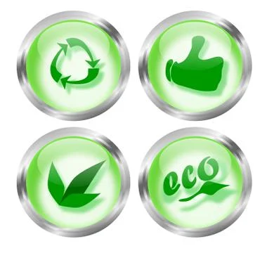 Eco Friendly Icon Buttons Stock Illustration