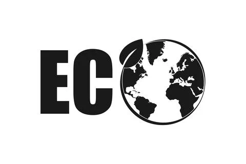 Eco friendly icon with globe Illustrazione stock