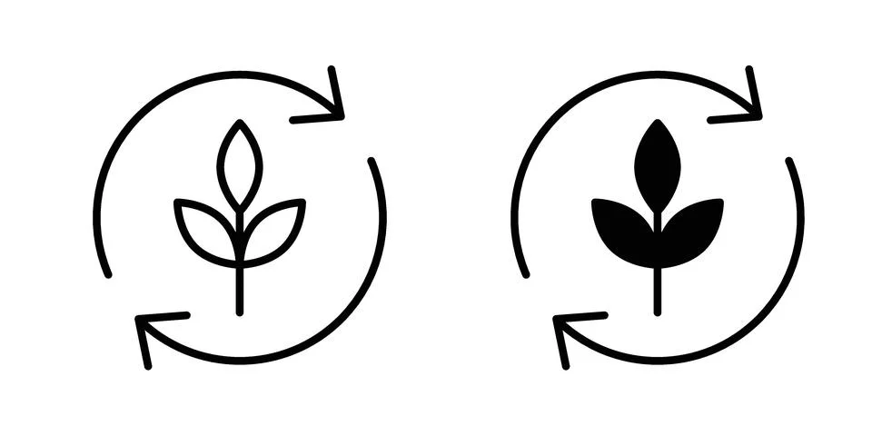 ECO friendly icon vector concepts, line and silhouette style Stockillustratie