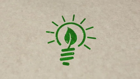 Eco friendly idea stamp and stamping animation Stock Footage 266261910