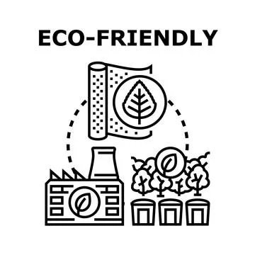 Eco friendly industry building and sustainable green production concept Ilustración de archivo