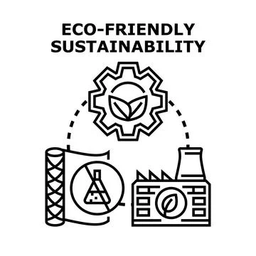 Eco friendly industry improving environmental sustainability concept Stock Illustration