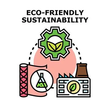 Eco friendly industry improving environmental sustainability concept Stock Illustration