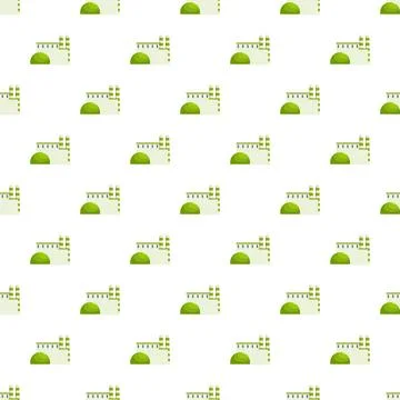 Eco friendly industry structure repeating as a seamless pattern Stock Illustration