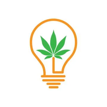 Eco-Friendly Innovation Concept Featuring Cannabis Leaf Inside Lightbulb Symbol Stock Illustration