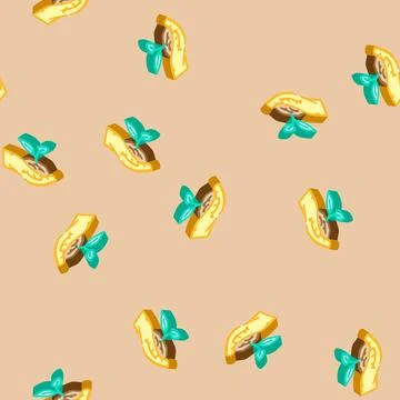 Eco friendly isometric icon seamless pattern Stock Illustration