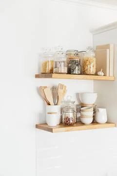 Eco friendly kitchen, zero waste home concept Stock Photos