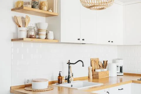 Eco friendly kitchen, zero waste home concept Stock Photos