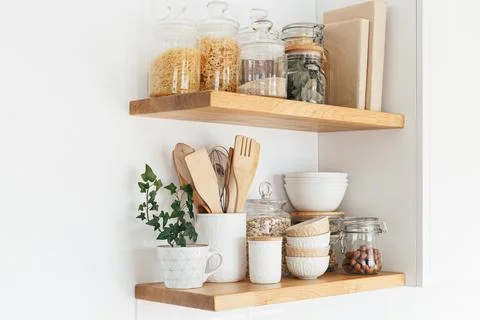 Eco friendly kitchen, zero waste home concept Stock Photos