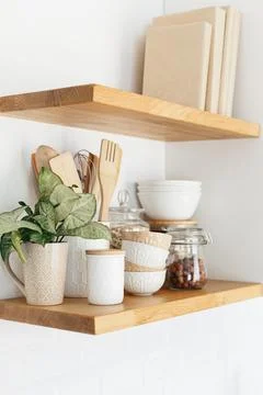 Eco friendly kitchen, zero waste home concept Stock Photos