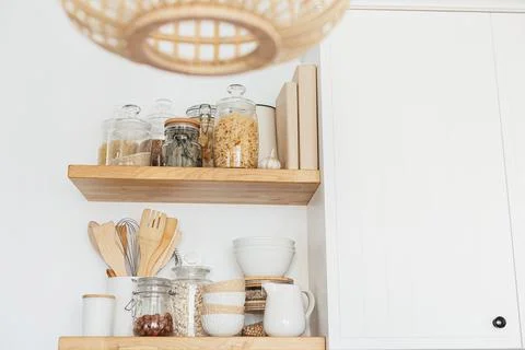 Eco friendly kitchen, zero waste home concept Stock Photos