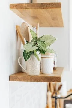 Eco friendly kitchen, zero waste home concept Stock Photos